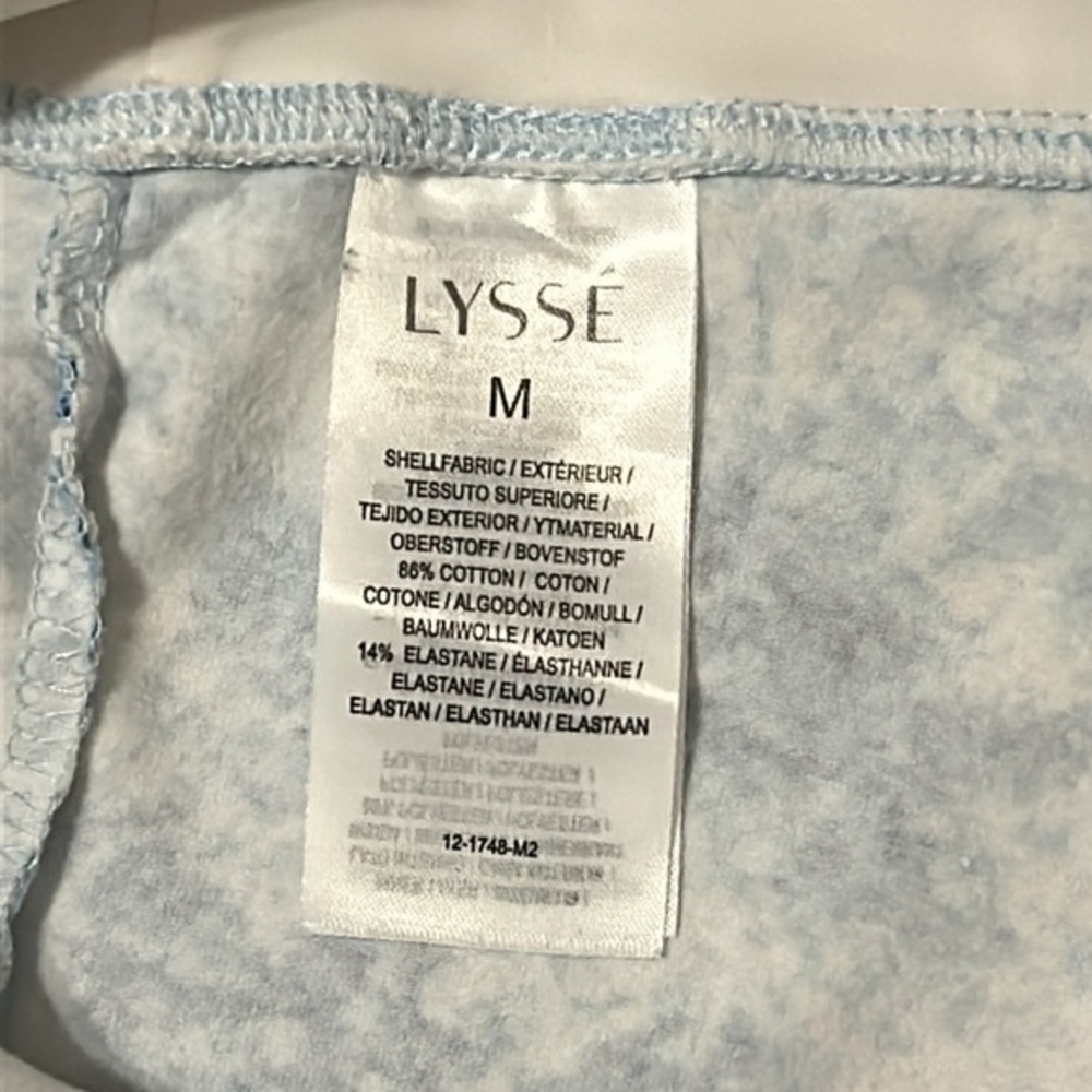 Lysse Basic Capri Legging Blue & Pink Tye-Dye Splatter Yoga Tights M - Picture 4 of 12